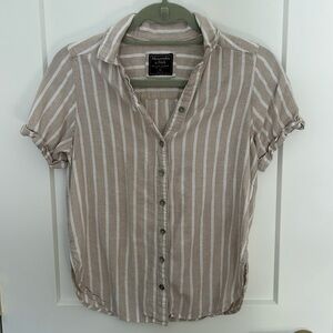 Abercrombie Stripe Linen Shirt